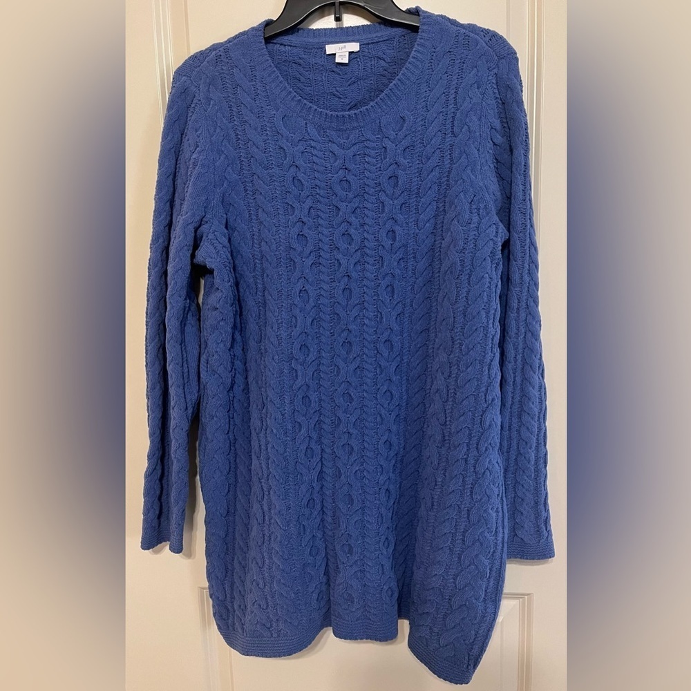 Blue JJill cable knit sweater sz Medium.